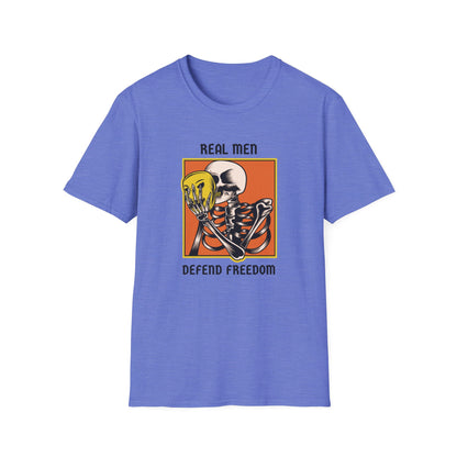 Real Men Defend Freedom | Men's 100% Cotton T-Shirt | Sizes Up To 5XL