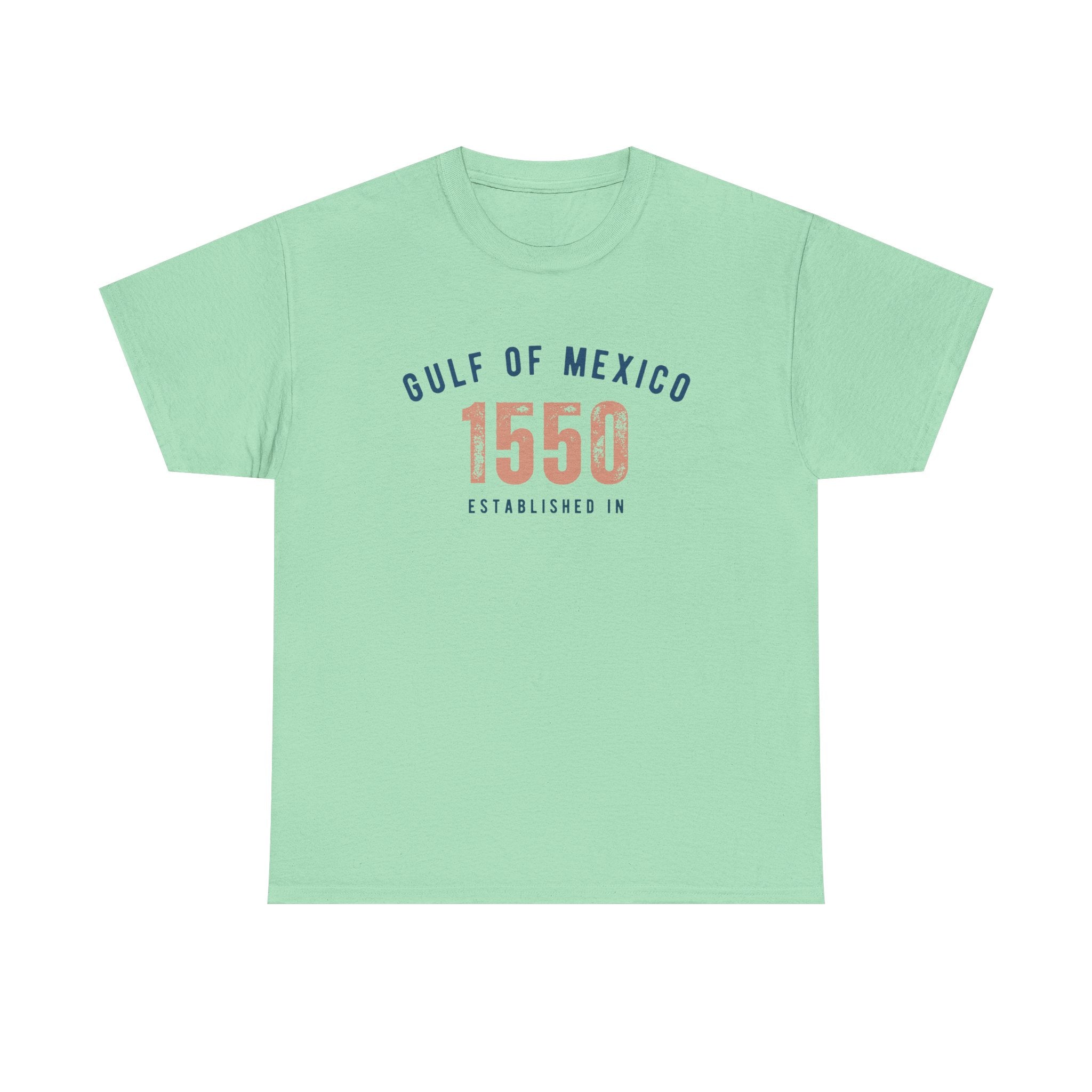 Gulf of Mexico - Established 1550 | Women's Heavy 100% USA Cotton T-Shirt | Sizes Up To 5XL