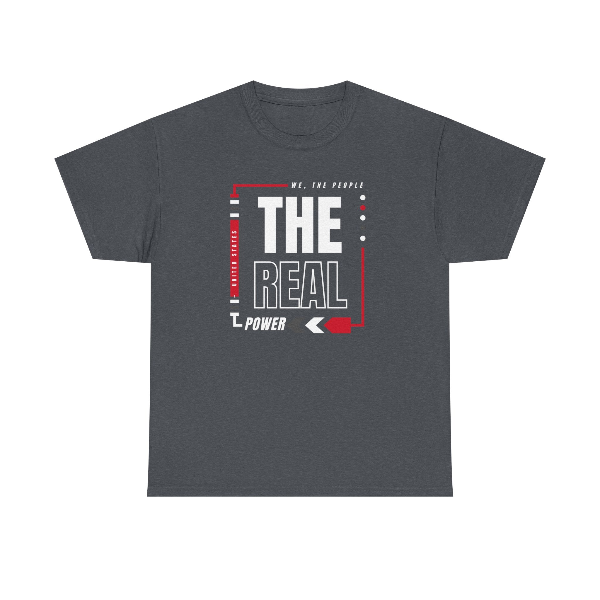 'We, The People, The Real Power' | Men's Heavy USA Cotton T-Shirt | Sizes Up To 5XL