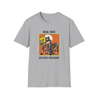 Real Men Defend Freedom | Men's 100% Cotton T-Shirt | Sizes Up To 5XL