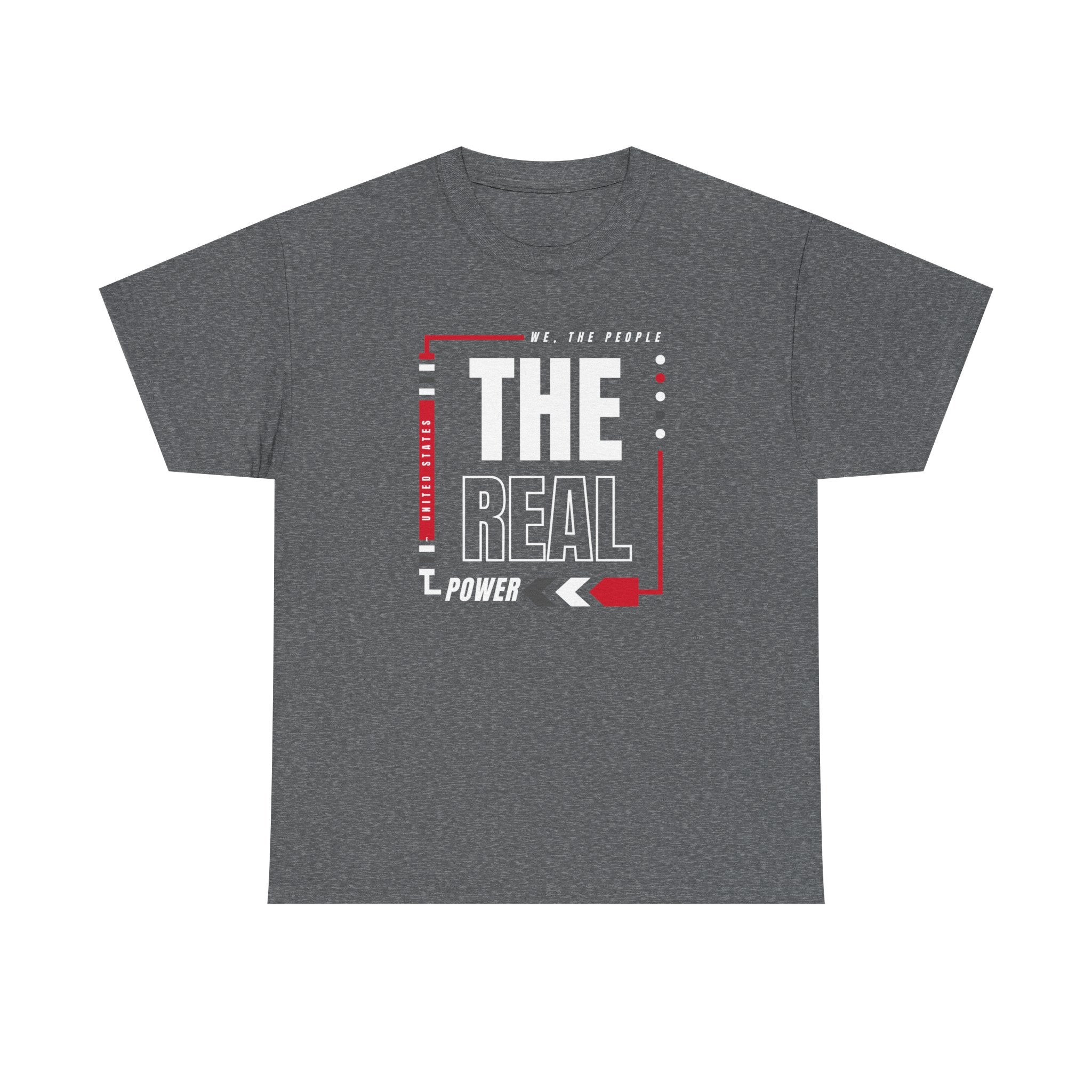 'We, The People, The Real Power' | Men's Heavy USA Cotton T-Shirt | Sizes Up To 5XL