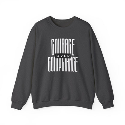 Courage Over Compliance | Men's Crewneck Sweatshirt | Sizes Up To 5XL