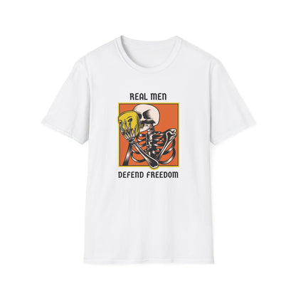 Real Men Defend Freedom | Men's 100% Cotton T-Shirt | Sizes Up To 5XL