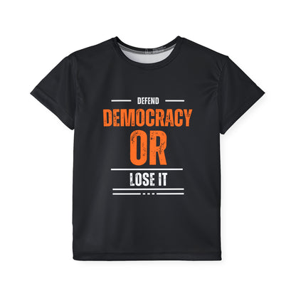 Defend Democracy or Lose It | Kids' Sports Jersey | Sizes XS to L