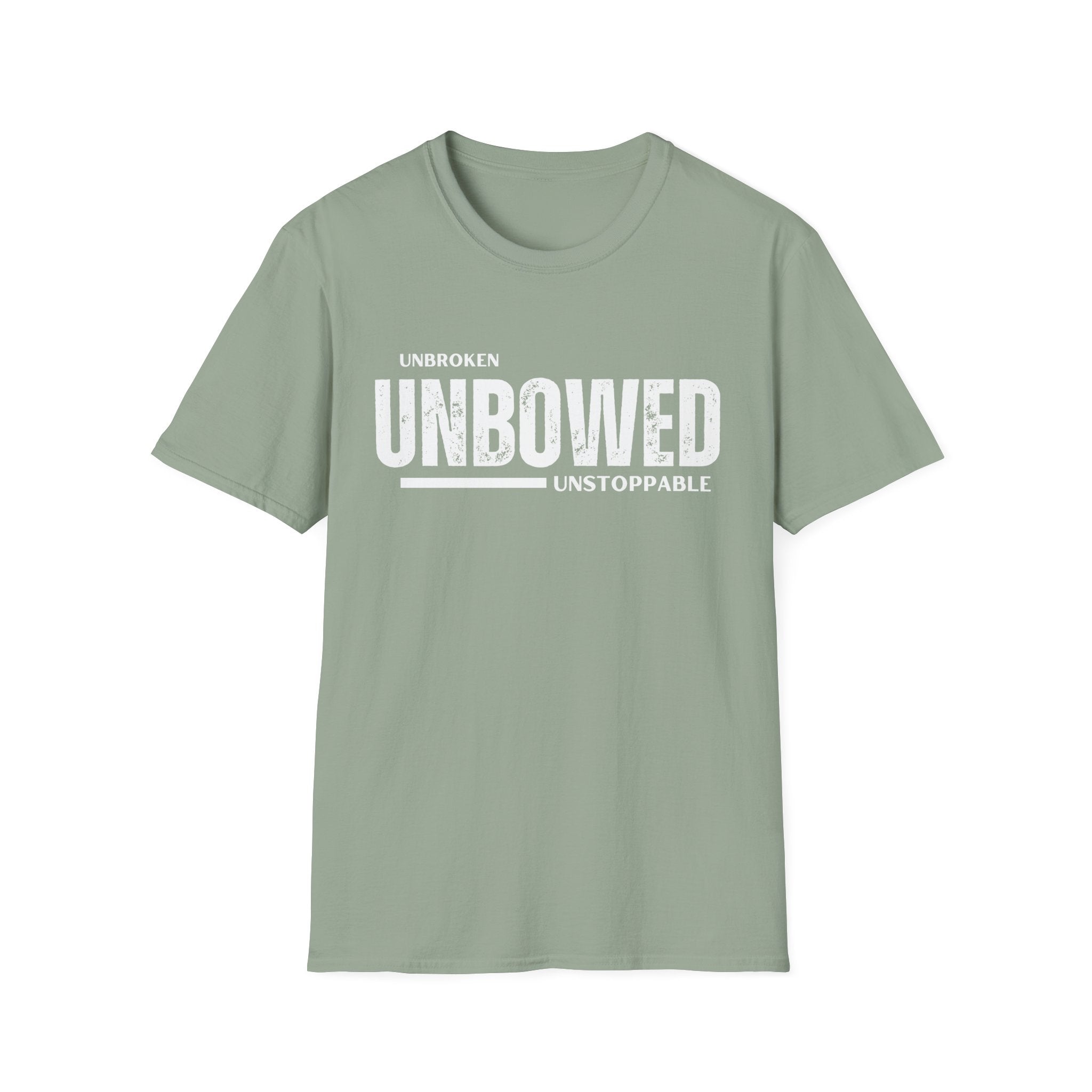 'Unbroken Unbowed Unstoppable' | Men's 100% USA Cotton Softstyle T-shirt | Sizes Up To 5XL