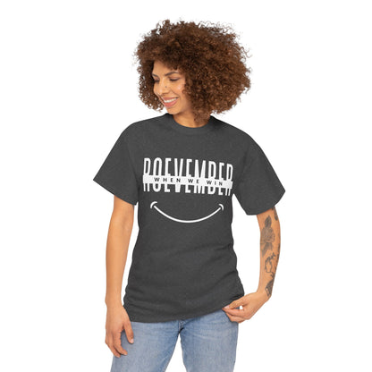 Unisex Heavy Cotton Tee | ROEVEMBER when we win (front) Women unite 2024 (back) | 11 colors, 8 sizes