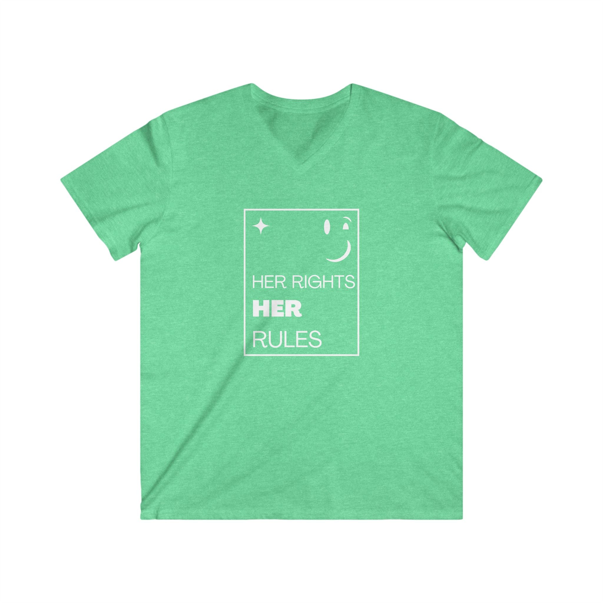 Her Rights, Her Rules | Men's Fitted 100% Cotton V-Neck Tee | Sizes Up To 2XL