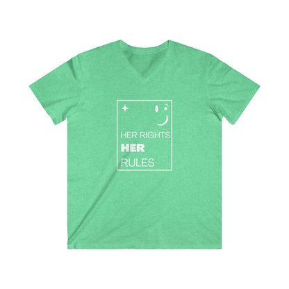 Her Rights, Her Rules | Men's Fitted 100% Cotton V-Neck Tee | Sizes Up To 2XL