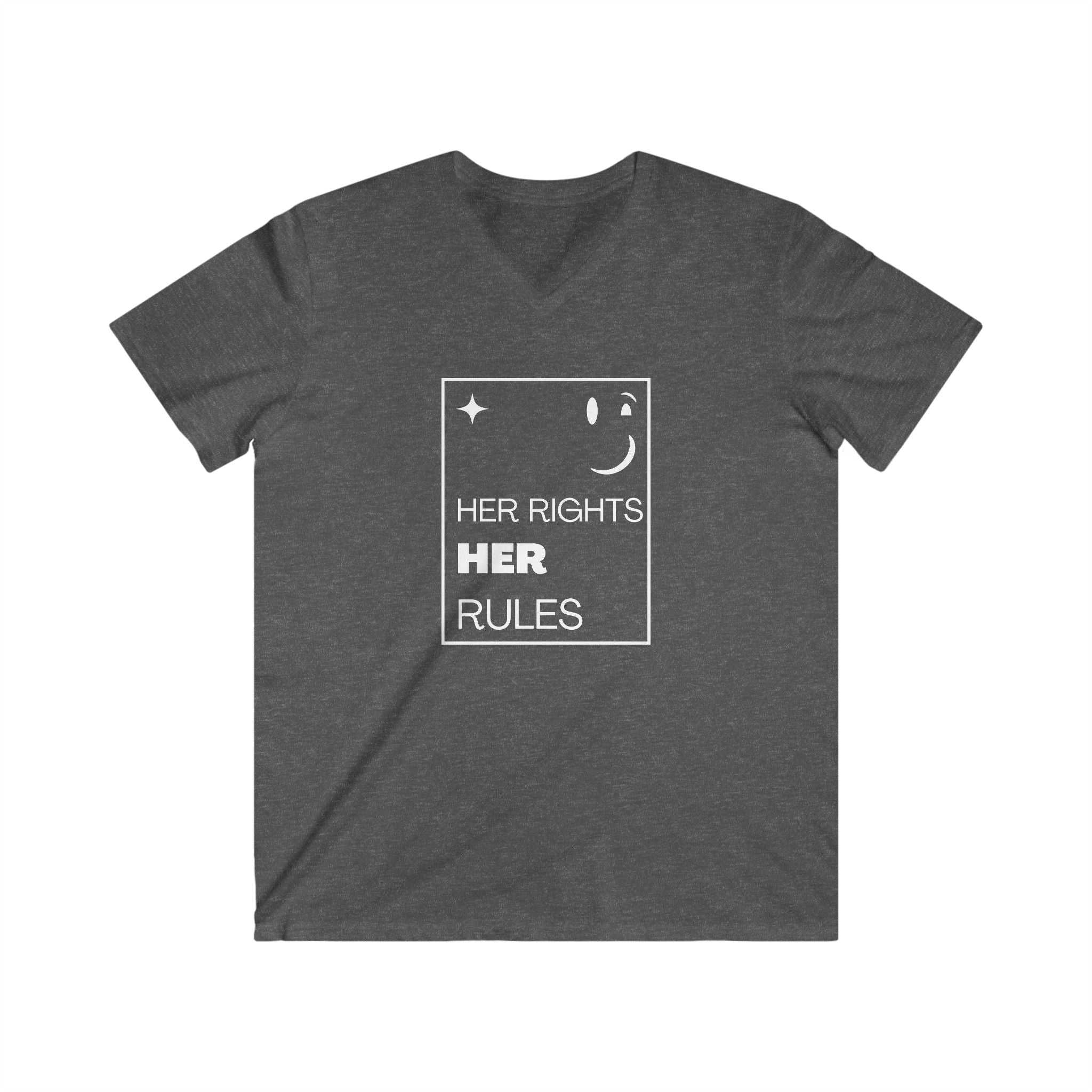Her Rights, Her Rules | Men's Fitted 100% Cotton V-Neck Tee | Sizes Up To 2XL
