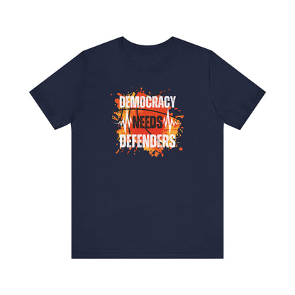 Democracy Needs Defenders | Women's Airlume Cotton T-Shirt | Sizes From XS to 5XL