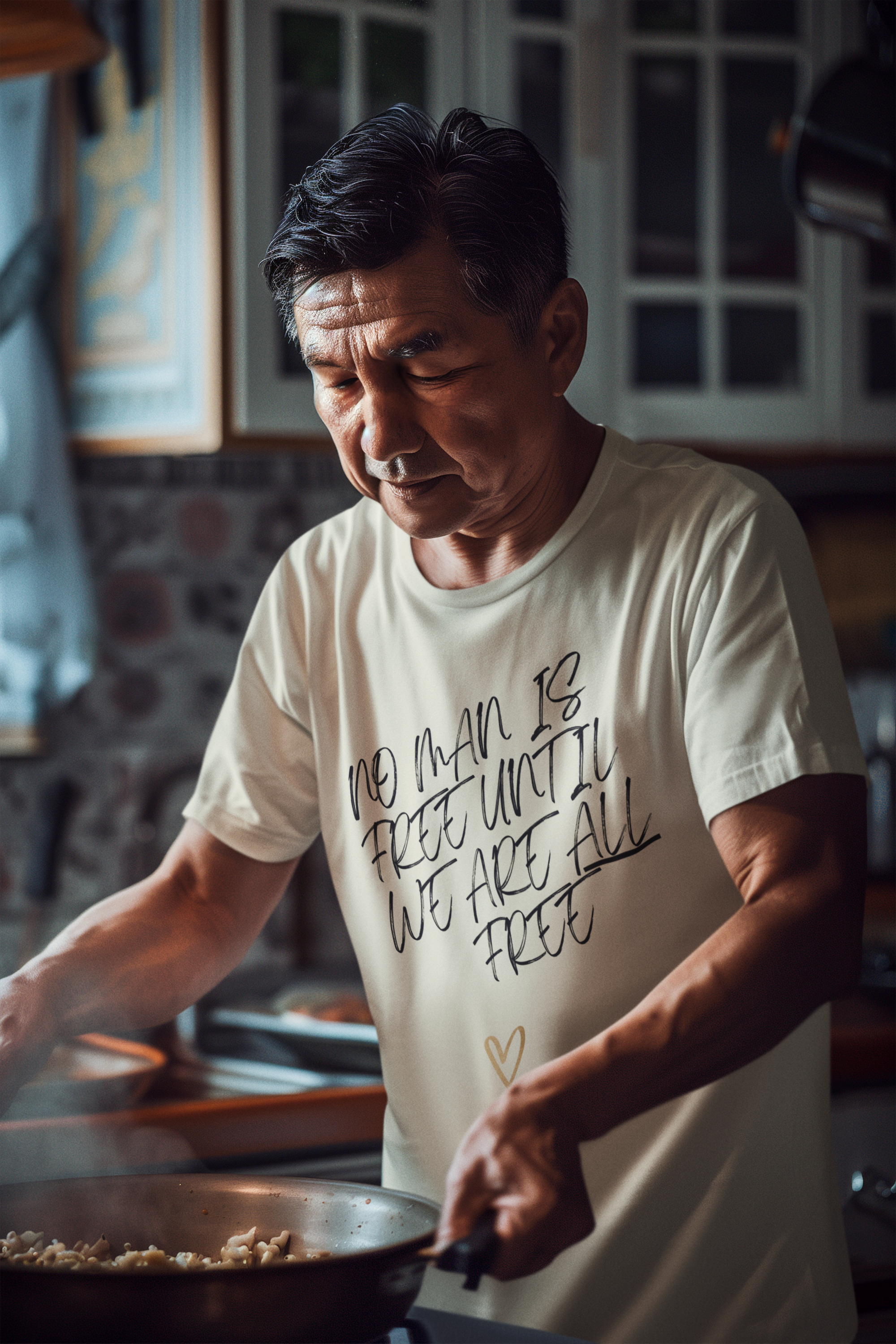 No Man is Free Until We Are All Free | Men's 100% Cotton Badass Crew Tee | Sizes From XS 5XL