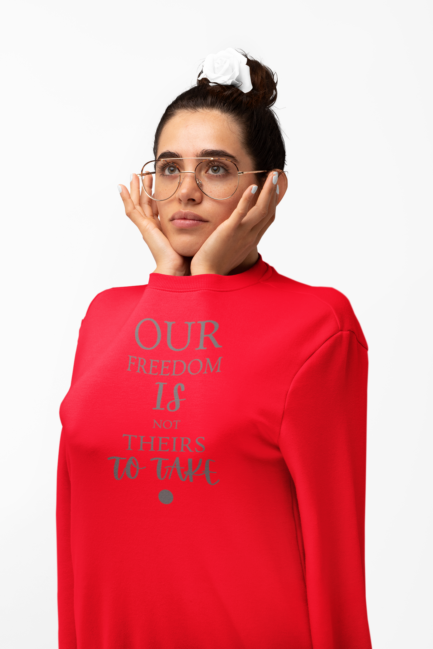 Our Freedom Is NOT Theirs to Take! | Women's Midweight Fleece Crewneck | Sizes Up To 4XL