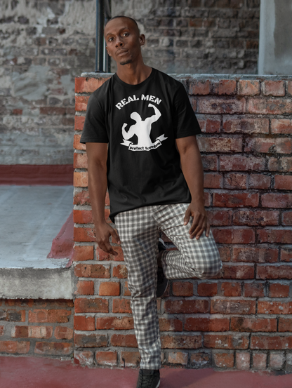 Real Men Protect Freedom | Men's Athletic T-Shirt | Sizes Up To 5XL
