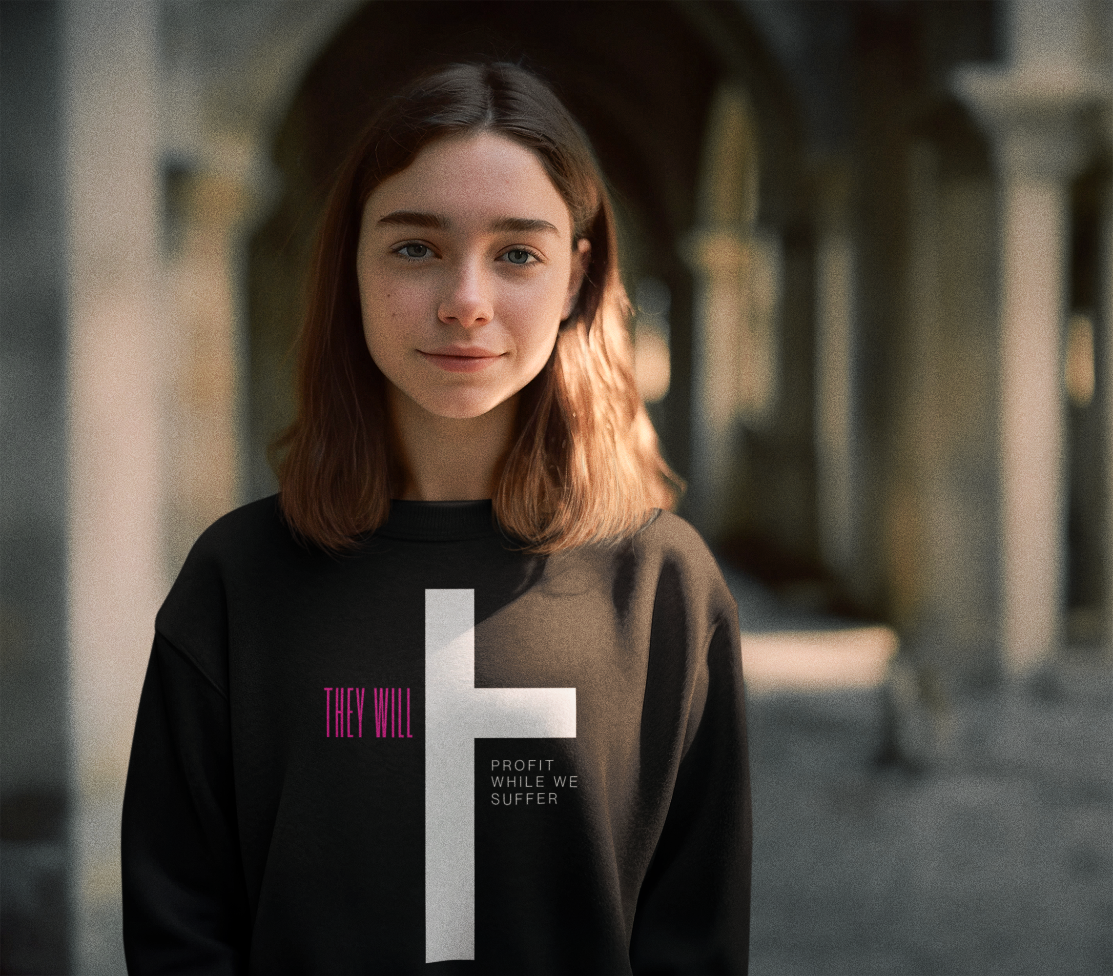 They Will Profit While We Suffer | Youth Crewneck Sweatshirt | Sizes Up To XL