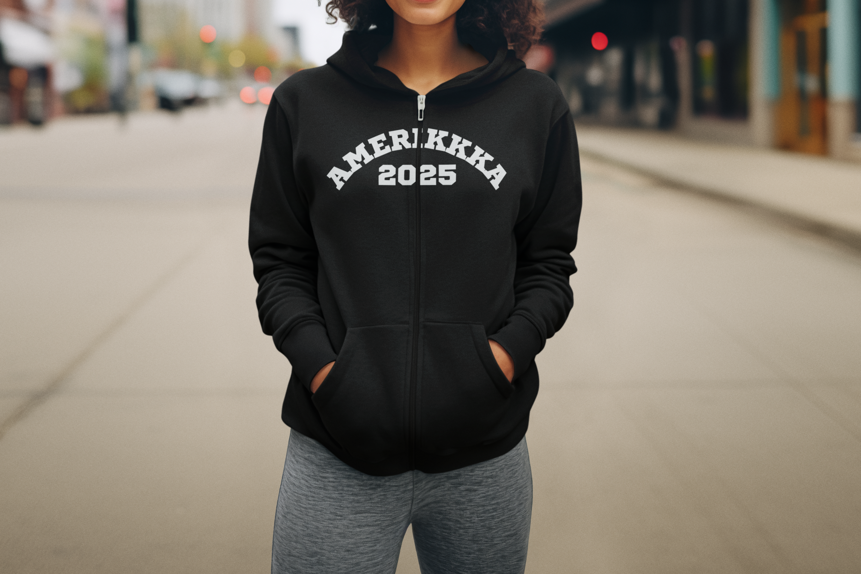AMERIKKA 2025 | Women's Heavy Blend™ Full Zip Hooded Sweatshirt | Sizes Up To 3XL