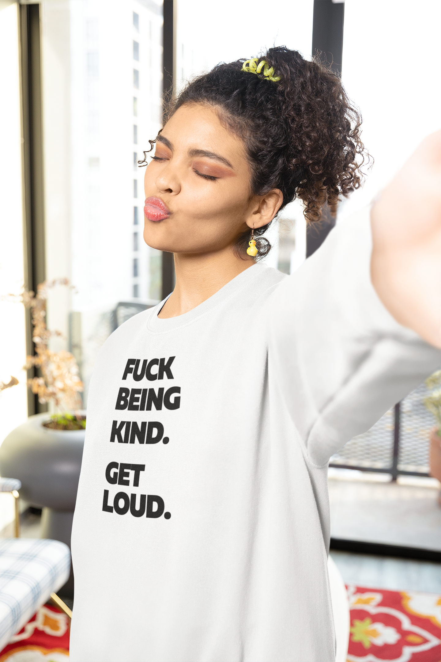 F*ck Being Kind. Get Loud | Women's 100% Cotton Crewneck Sweatshirt | Sizes Up To 5XL