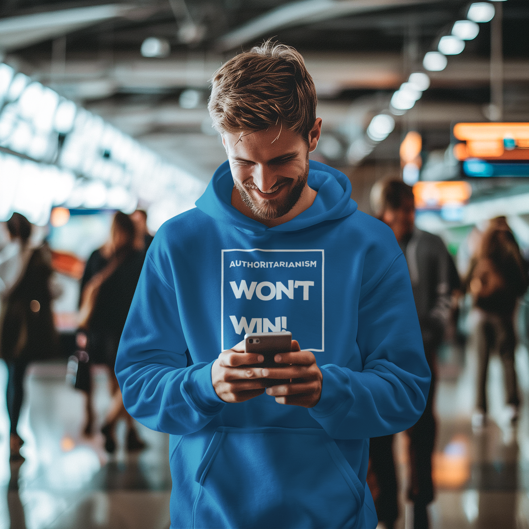 Authoritarianism Won’t Win! | Men’s Champion® Hoodie | Sizes Up To 3XL
