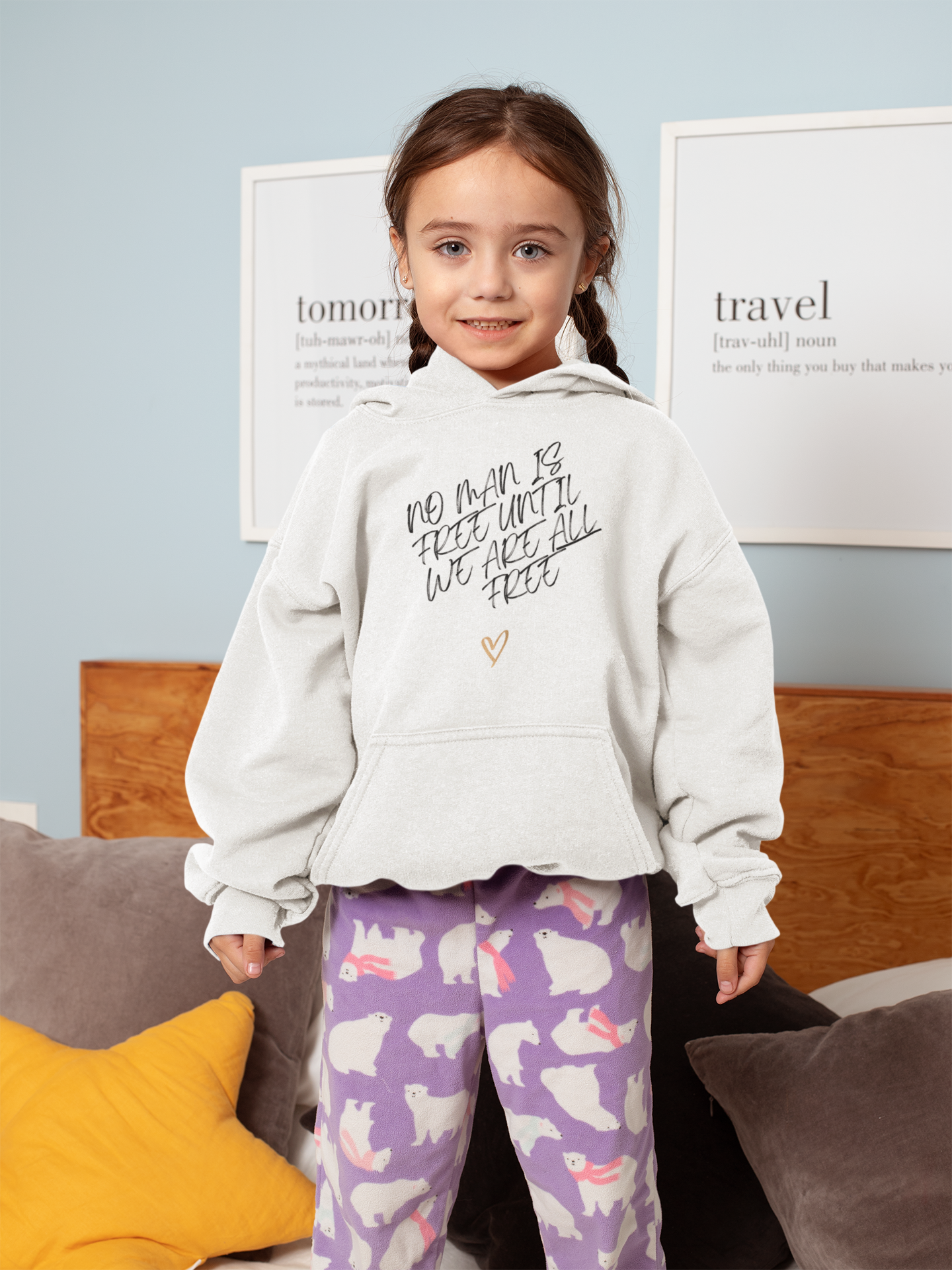 No Man is Free Until We Are All Free | Youth Cotton/Poly Blend Hoodie | Sizes Up To XL