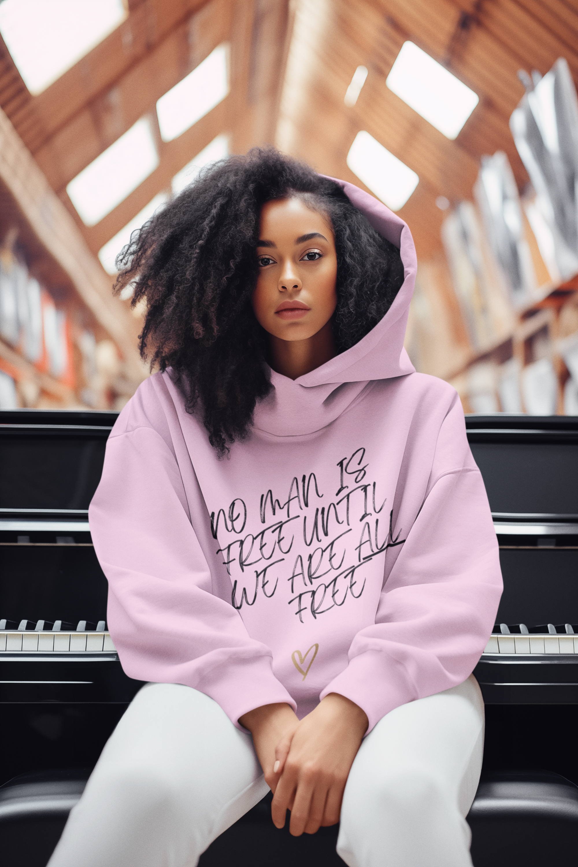 No Man is Free Until We Are All Free |  Women's Hooded Sweatshirt | Sizes Up To 2XL