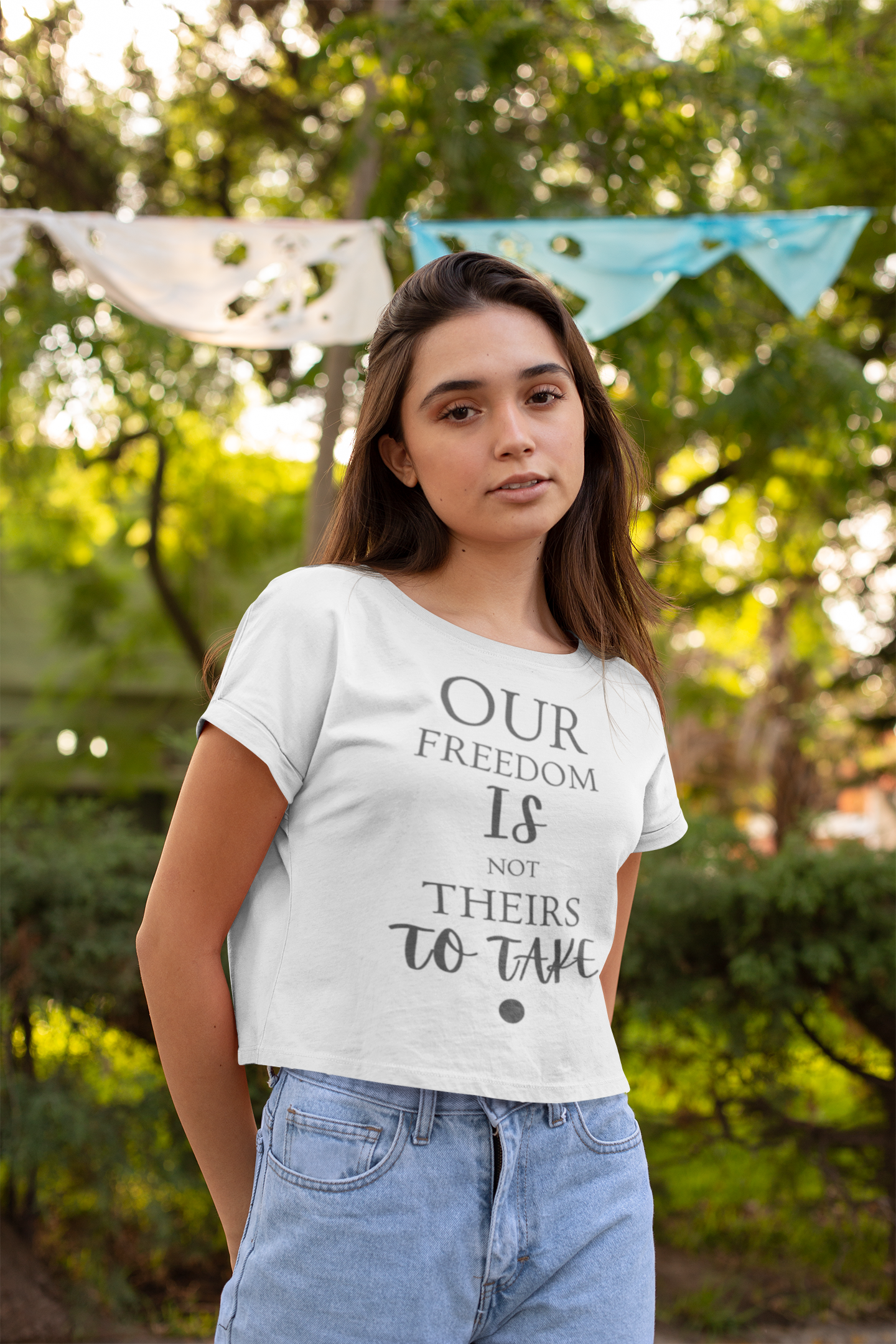 Our Freedom Is NOT Theirs to Take! | Women's Soft Breathable Crop Top | Sizes Up To 2XL