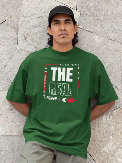 We, The People: The Real Power | Men's Oversized Boxy T-Shirt | Sizes Up To 3XL