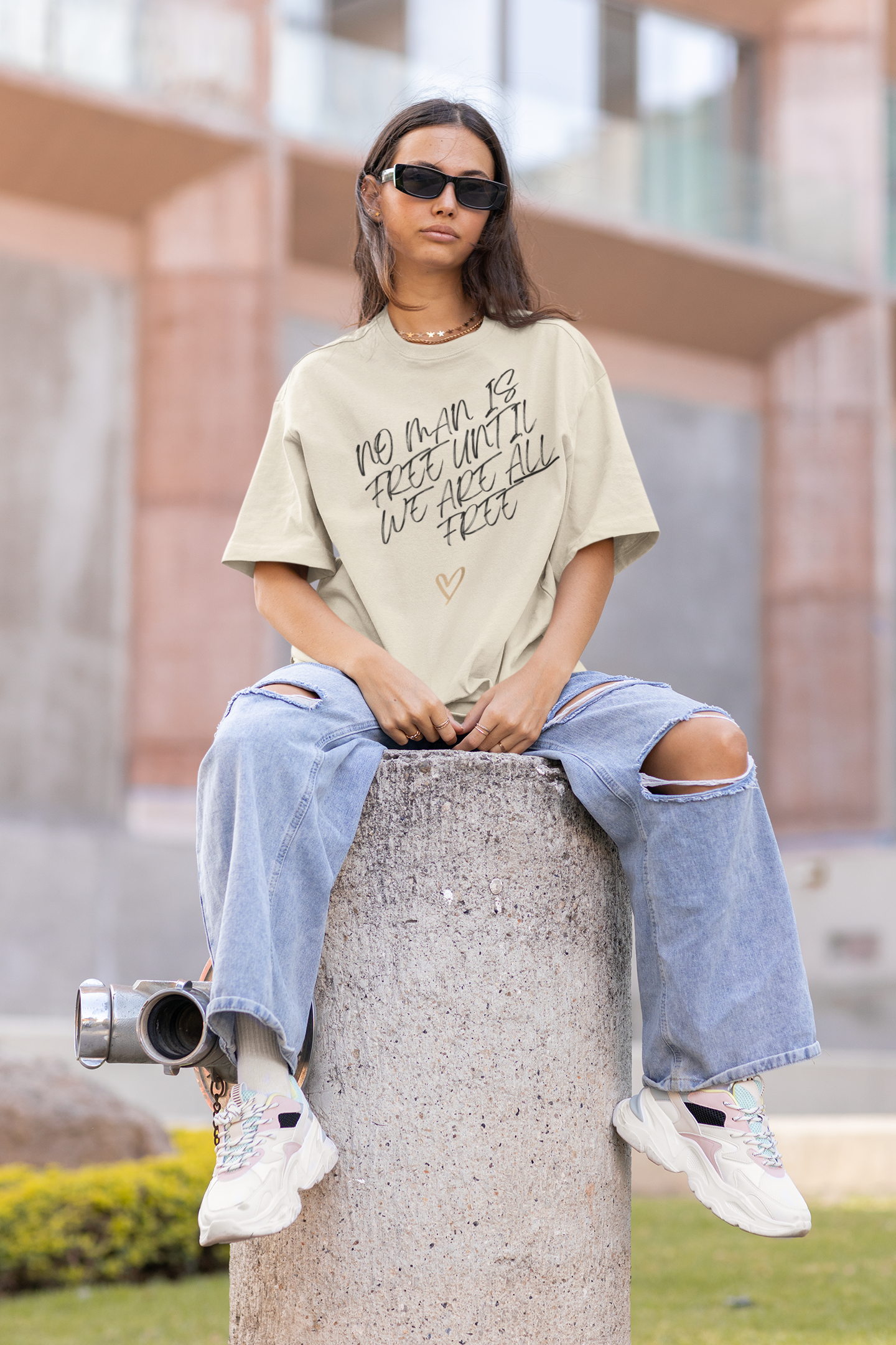 No Man is Free Until We are All Free | Women's 100% Cotton T-Shirt | Sizes Up To 5XL