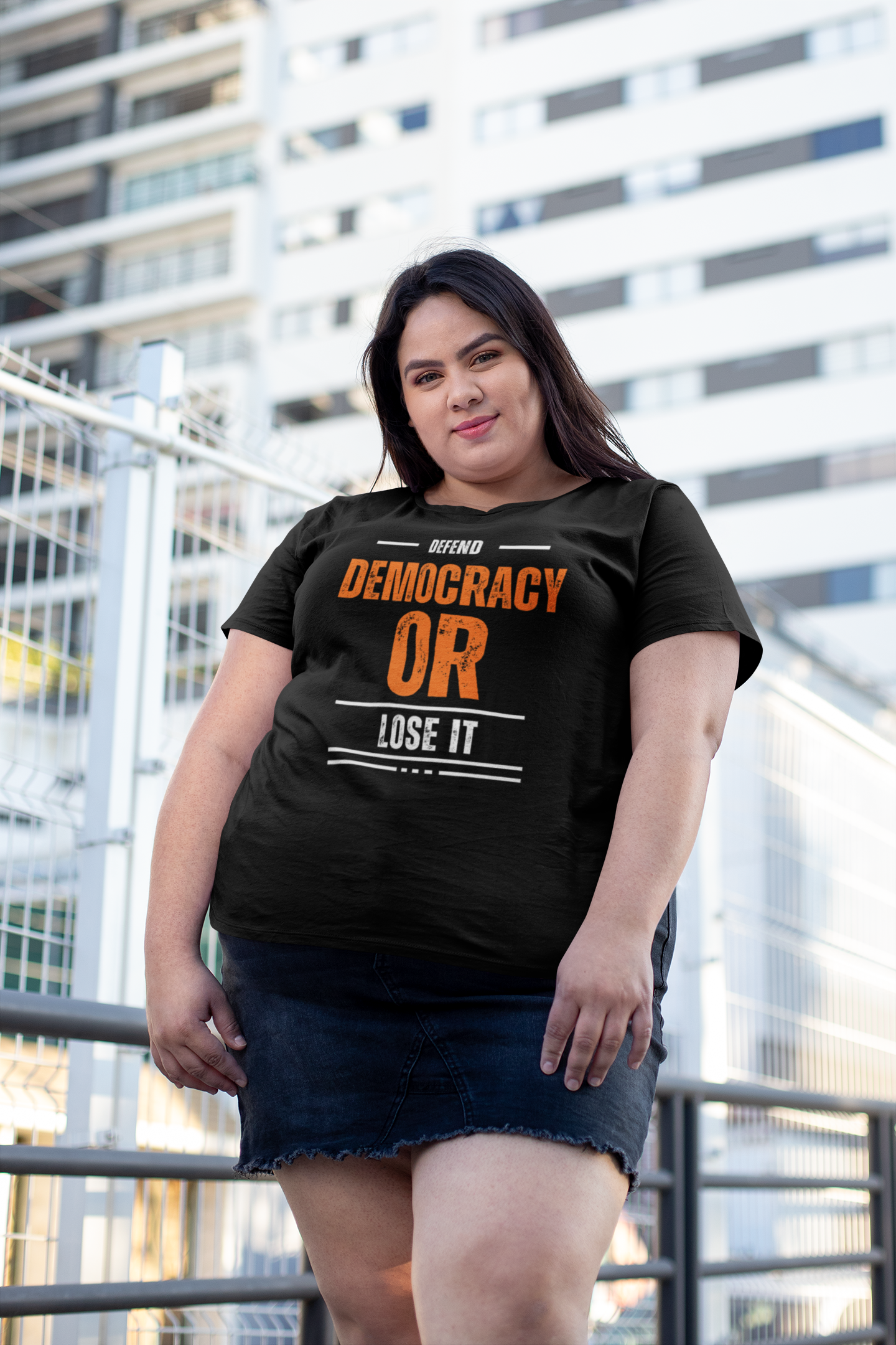 Defend Democracy or Lose It | Women's Soft style Oeko-Tex T-Shirt | Sizes Up To 5XL