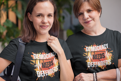 Democracy Needs Defenders | Women's Airlume Cotton T-Shirt | Sizes From XS to 5XL