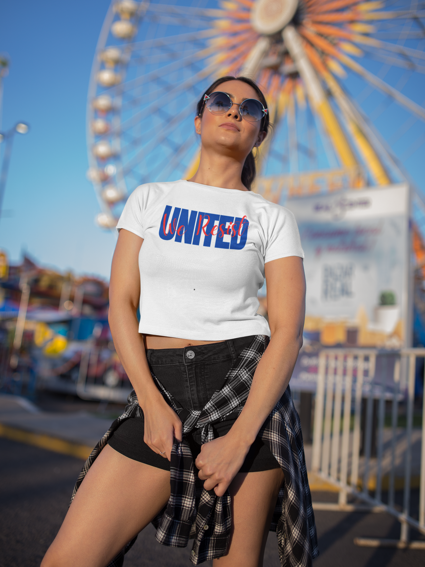 United We Resist | Women’s 100% Cotton Cropped Tee | Sizes Up To XL