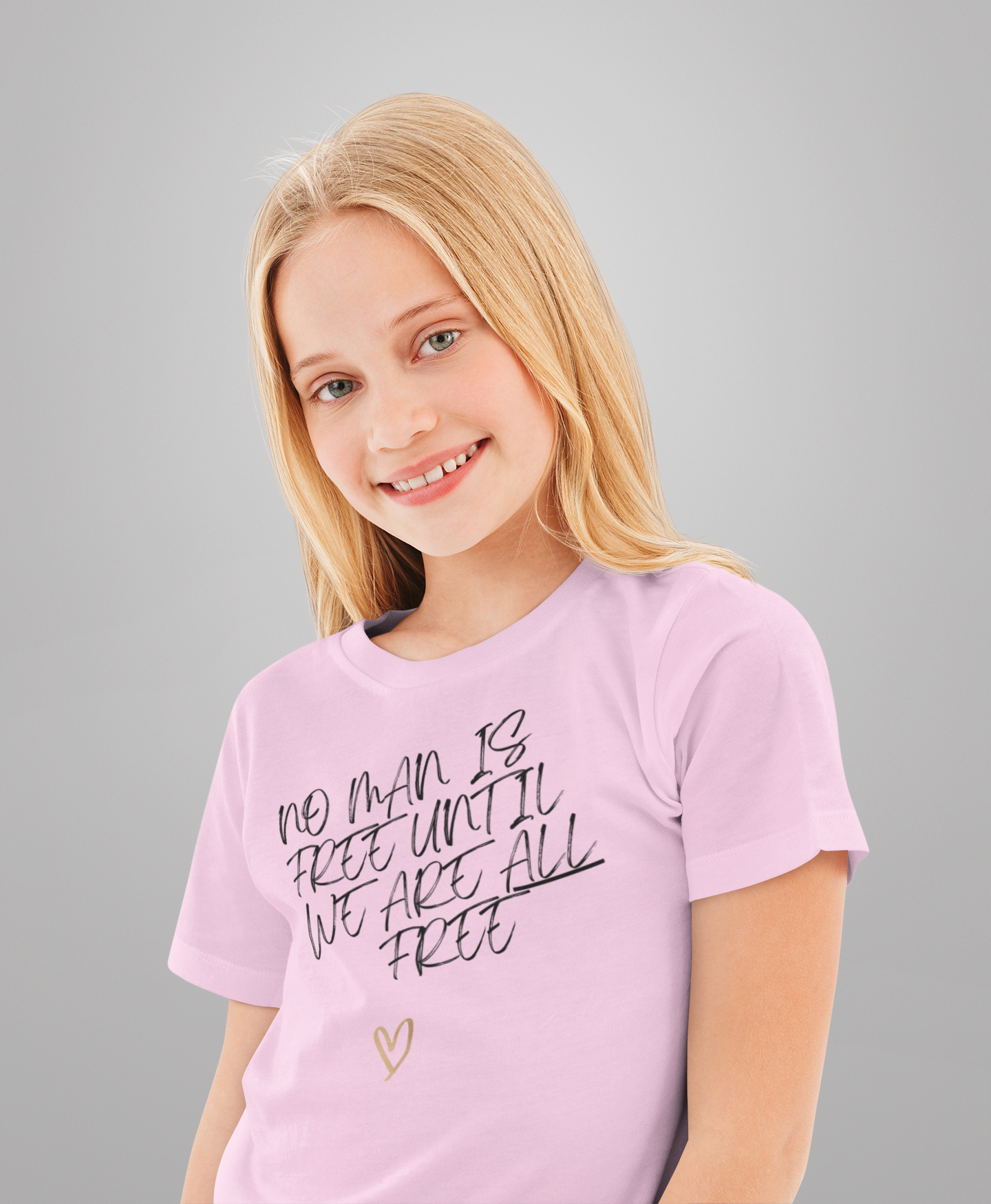 No Man Is Free Until We Are All Free | Kids & Tweens Midweight Cotton T-Shirt | Sizes Up To XL
