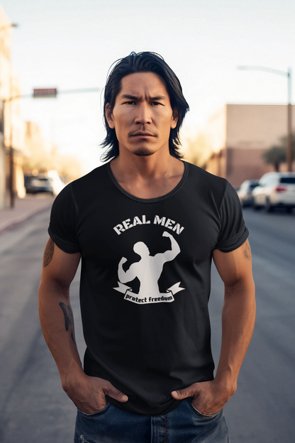 Real Men Protect Freedom | Men's Patriotic T-Shirt | Sizes Up To 4XL