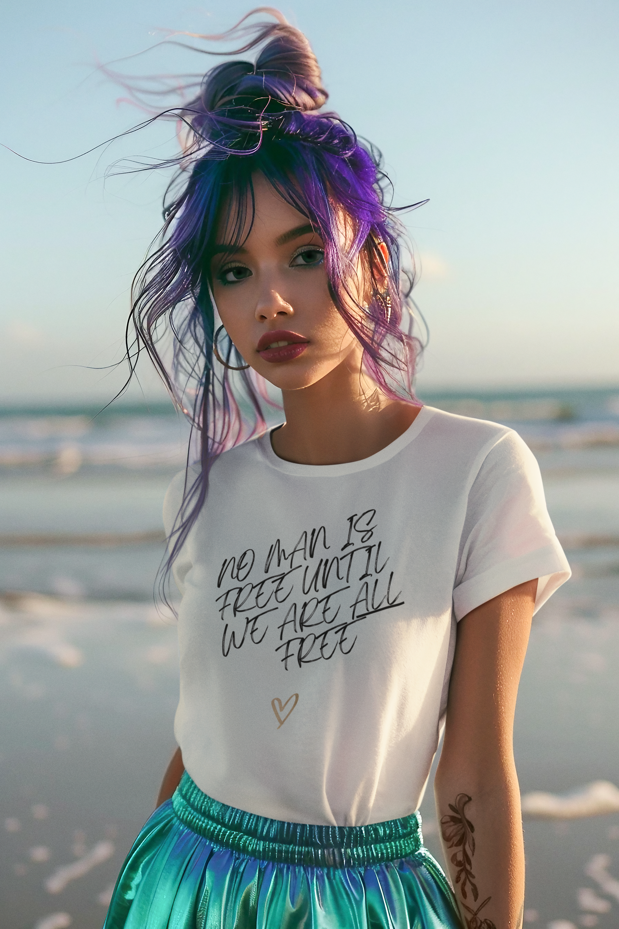 No Man is Free Until We Are All Free | Women Organic T-Shirt | Sizes Up To 3XL
