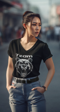 Unisex Jersey Short Sleeve V-Neck Tee | Team Bear