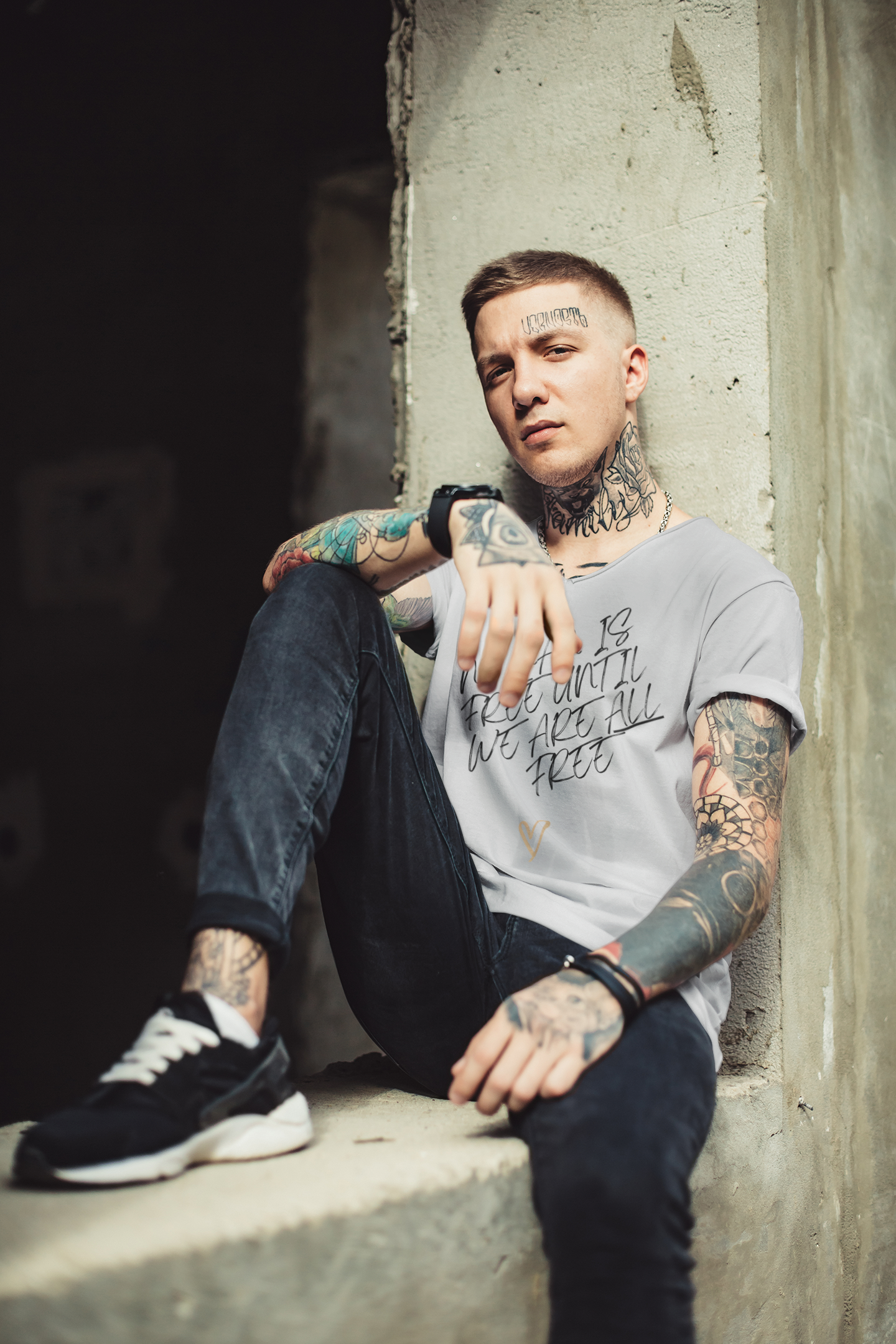 No Man is Free Until We Are All Free | Men V-Neck 100% Cotton T-Shirt | Sizes Up To 2XL