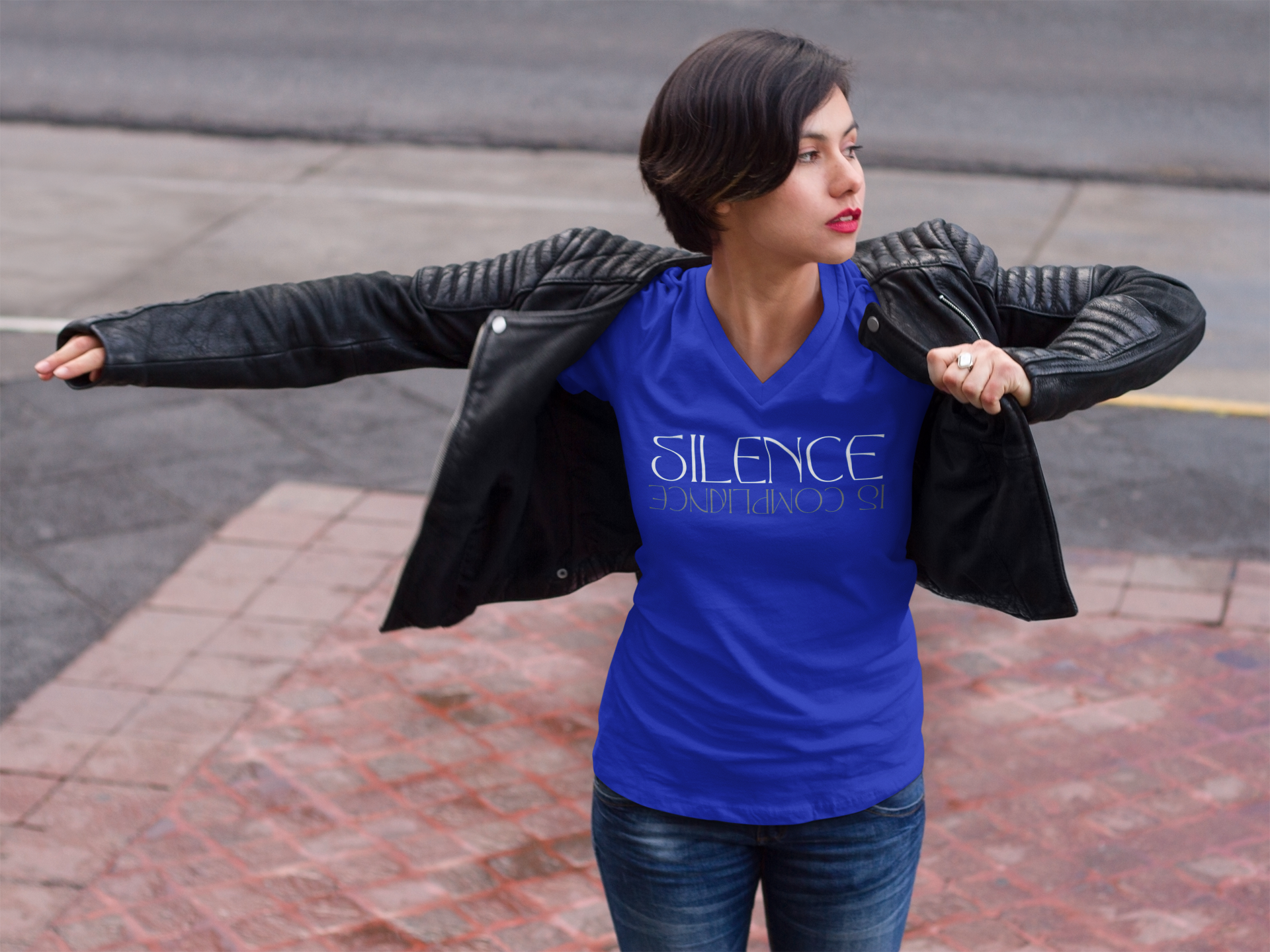 Silence is Compliance | Women’s 100% Cotton V-Neck T-Shirt | Sizes Up To 3XL
