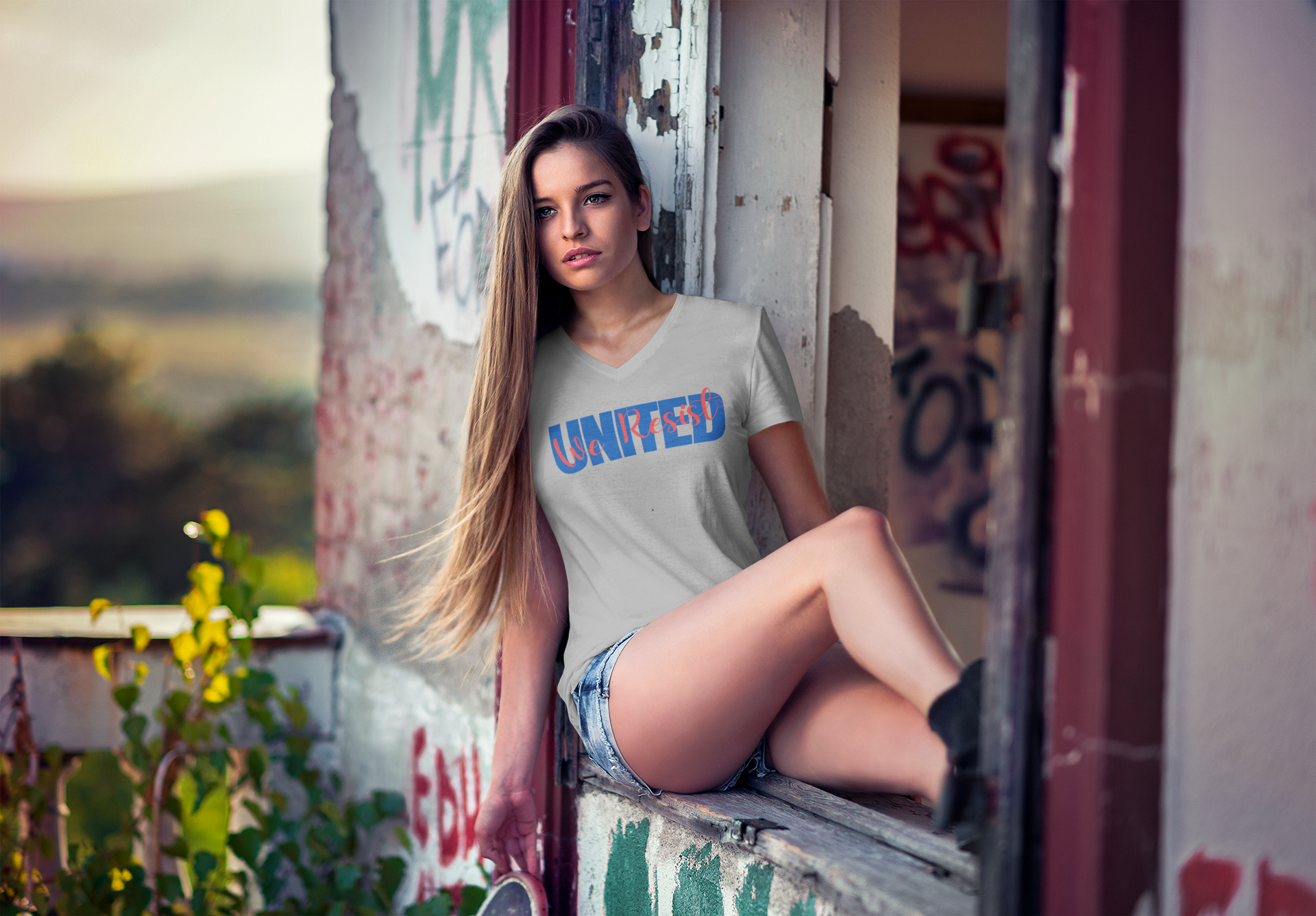 United We Resist | Women’s V-Neck T-Shirt | Sizes Up To 2XL